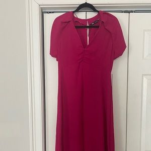 Zara hot pink midi dress